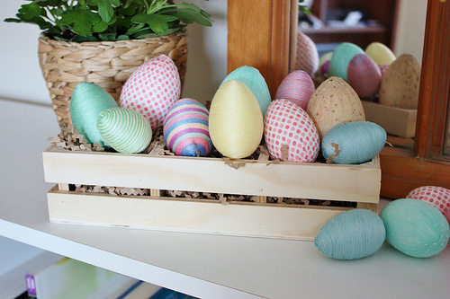 Twine Wrapped pastel Easter Eggs at Small Home Big Start