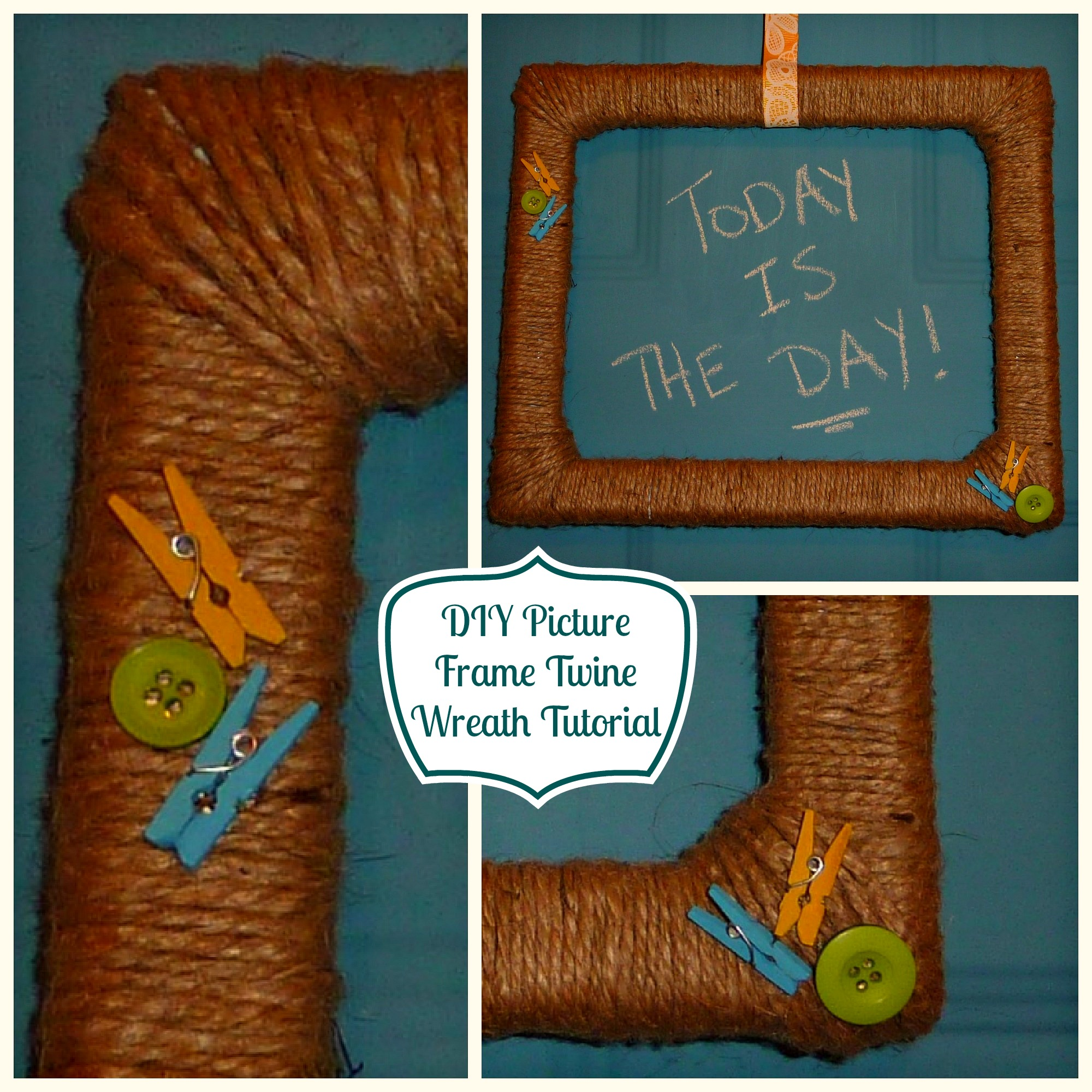 4F Craftin’: A Picture Frame Twine Wreath