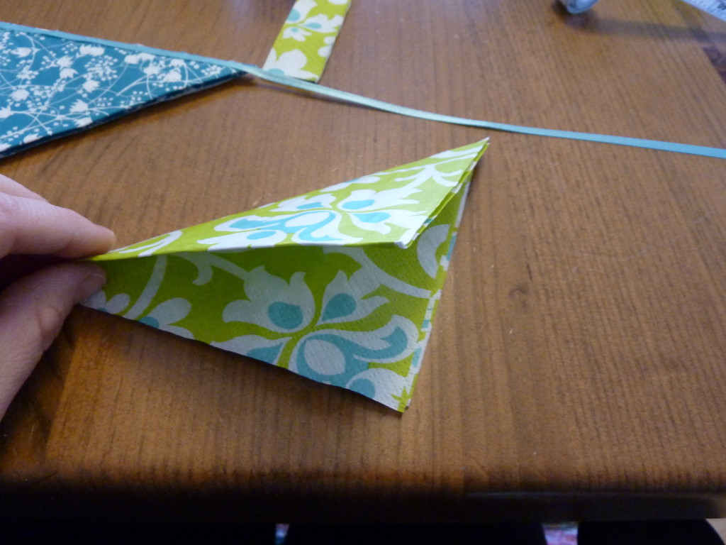 Folding the napkins.