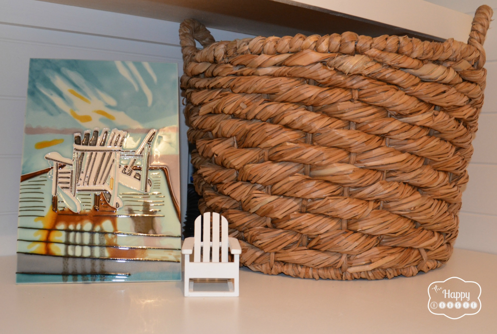 A woven basket on the counter.