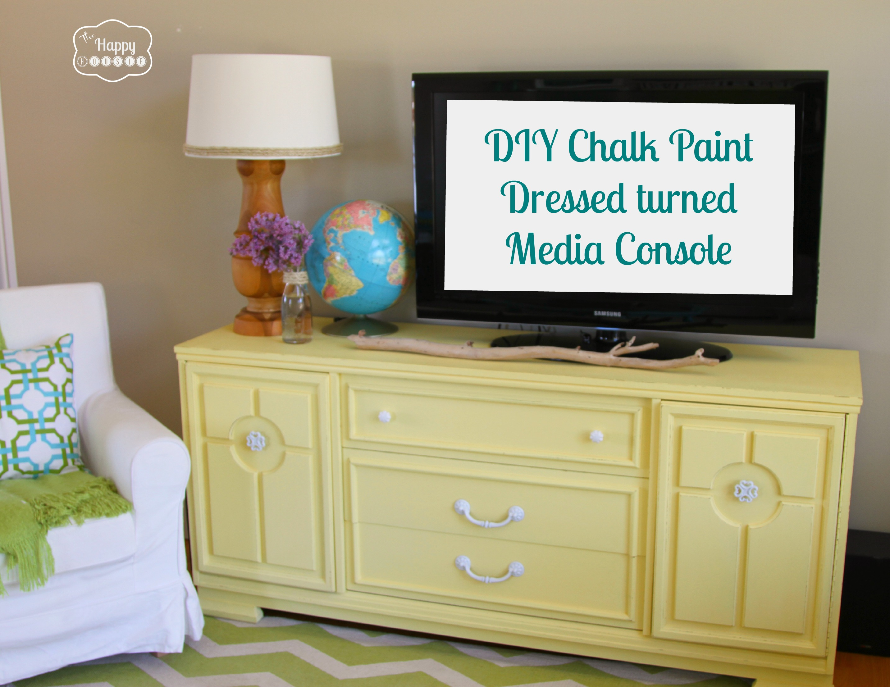 Lightening Up the Living Room with a DIY Chalk Paint Dresser turned Media Console