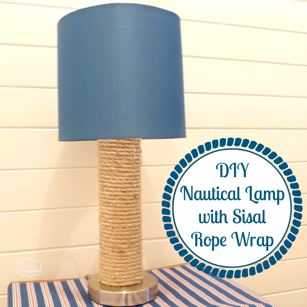 DIY nautical lamp with sisal rope wrap  poster.