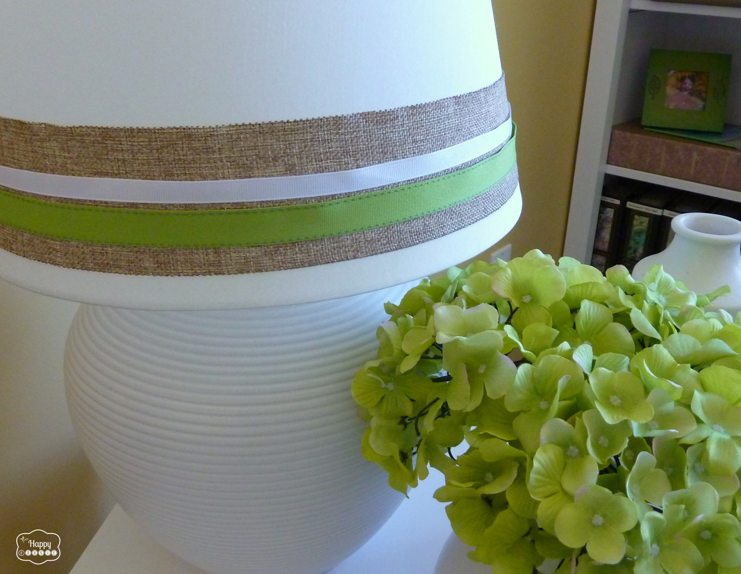 Easy Ikea Lamp Hack with Burlap and Ribbon