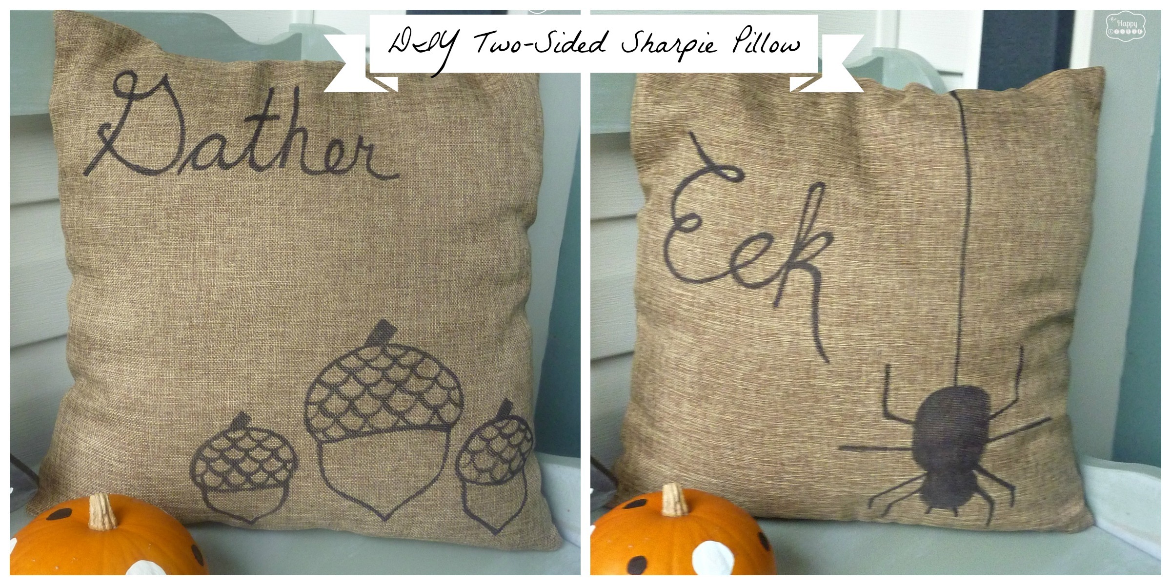 Quick’n’Easy DIY Two-Sided Sharpie Pillow for Fall