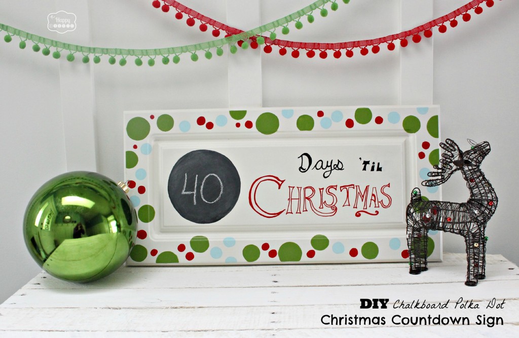 Chalkboard Polka Dot Christmas Countdown Sign