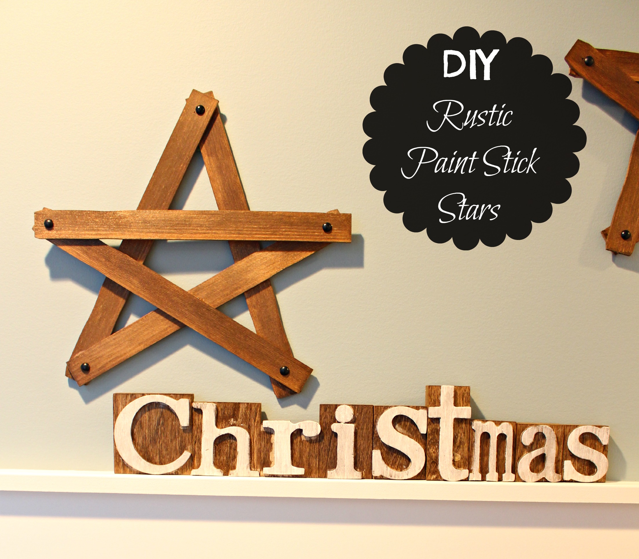 Quick and Easy DIY Rustic Paint Stick Stars