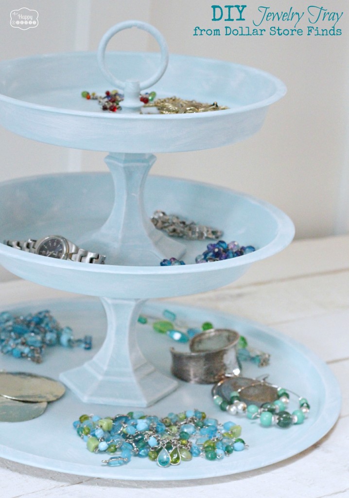 DIY Jewelry Tray from Dollar Store Finds at The Happy Housie poster.