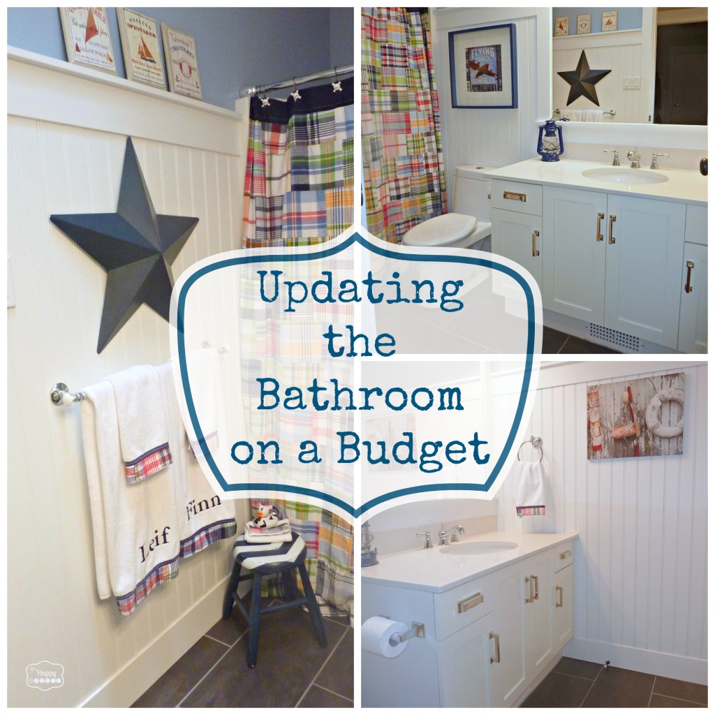 How to Update the Bathroom on a Budget poster.
