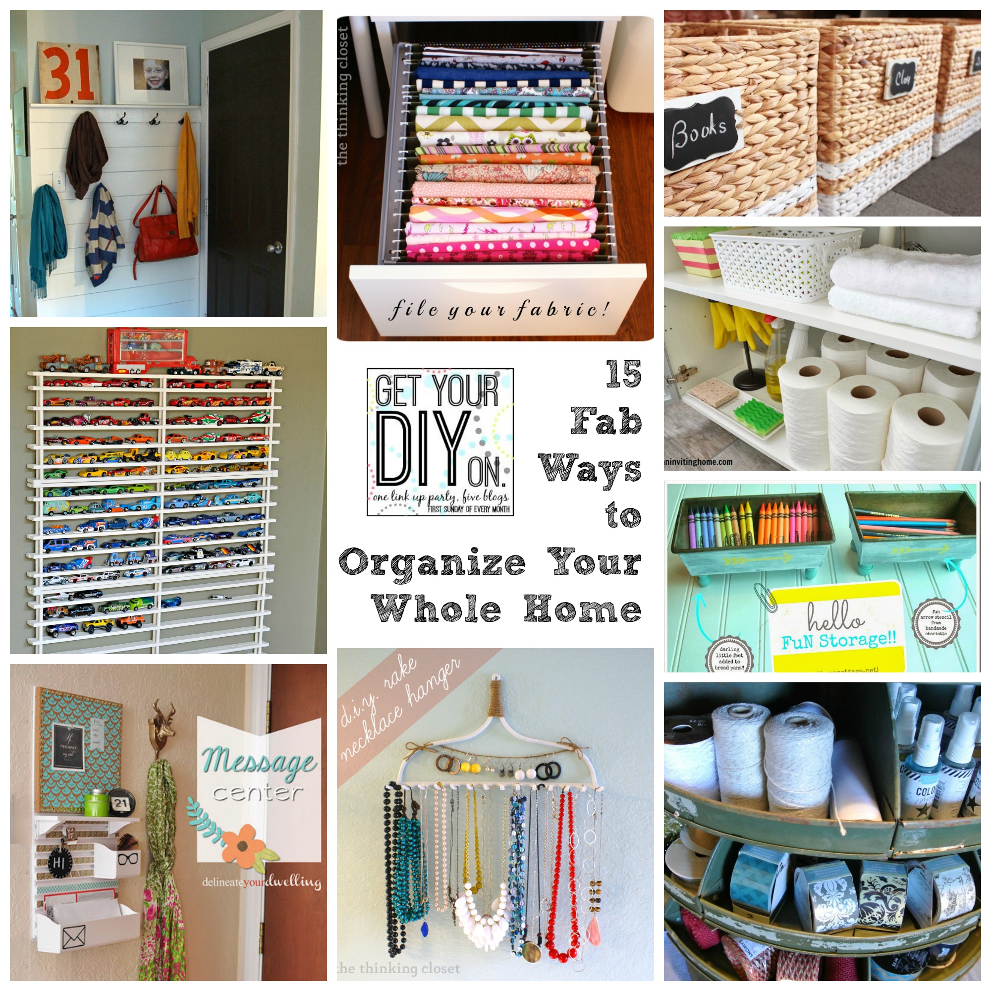15 Fabulous Organizing Ideas for Your Whole House {DIY Challenge Projects and Features}