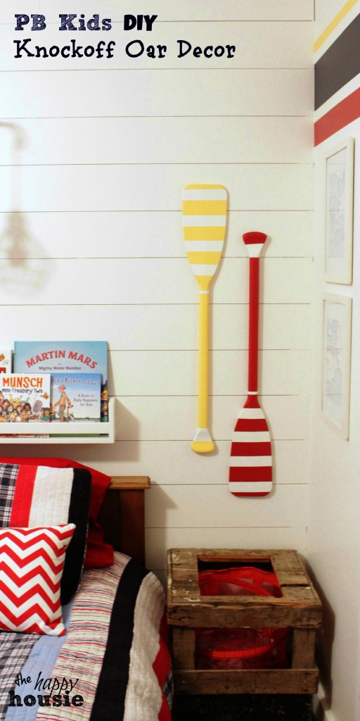 Pottery Barn Kids 2 Knockoff Oar Decor for the boys bedroom at the happy housie