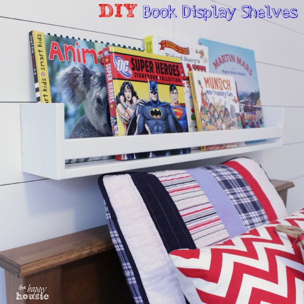 DIY Book Display Wall Shelves {PB Kids Knock Off}