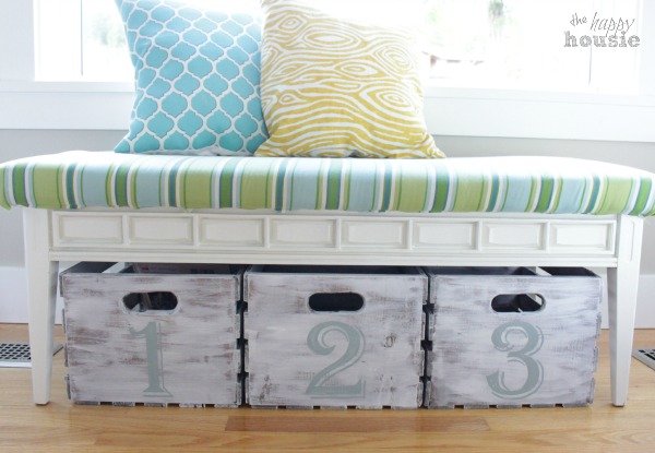 DIY Dry Brushed and Distressed Chalk Painted Numbered Crates