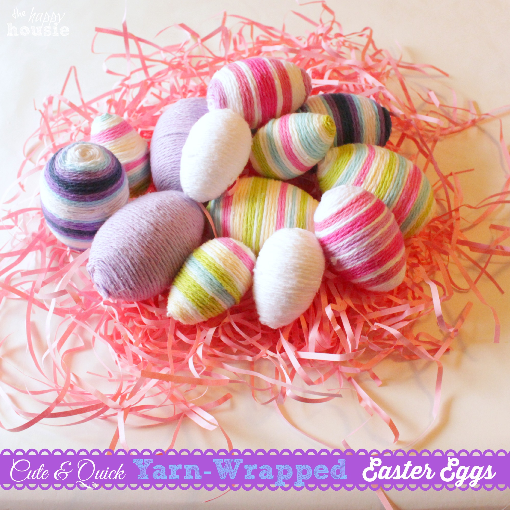 Yarn Wrapped Easter Eggs {& 14 Fab Spring Projects}