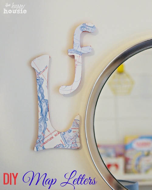 DIY Map Letters for Our Boys’ Room {mini} Gallery Wall