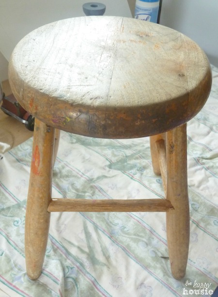 An old wooden stool.