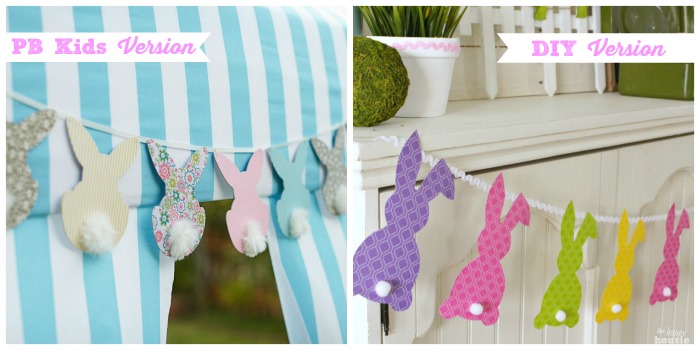 A side by side of PB version and my version of the bunny bunting.
