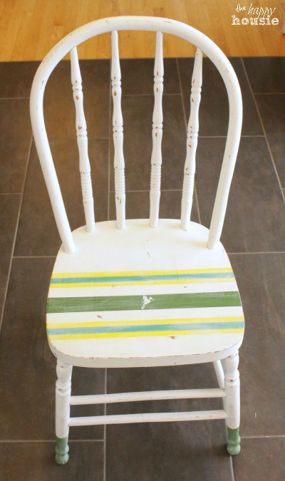 A white striped chair.