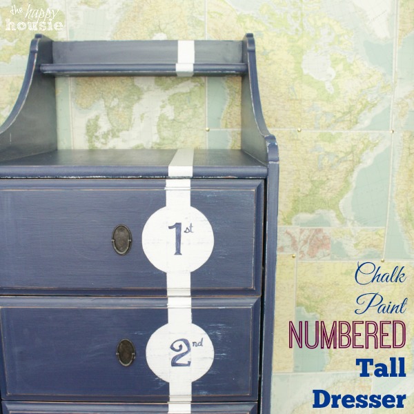 Chalk Painted Distressed Numbered Nautical Dresser