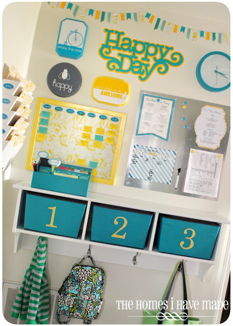 A pretty blue/yellow file folders and calendar.