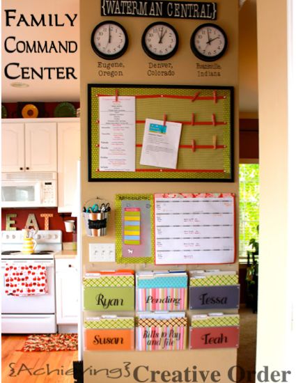 A kitchen nook command centre for the whole family.