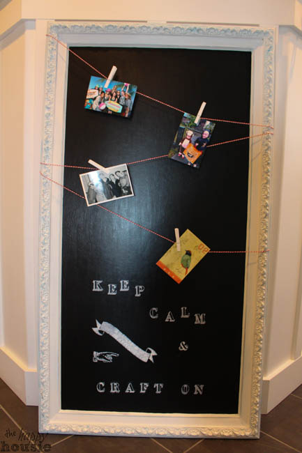 DIY Giant Chalkboard from Old Painting with Martha Stewart Chalkboard Paint at The Happy Housie-13