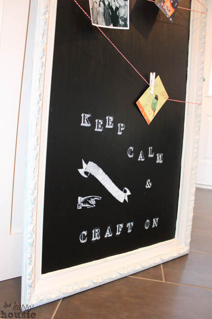 Keep Calm And Craft On on the chalkboard.