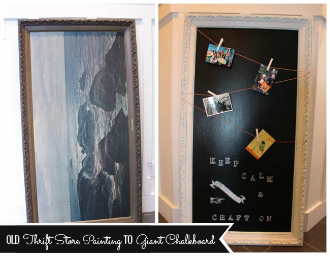 DIY Giant Chalkboard from an Old Painting