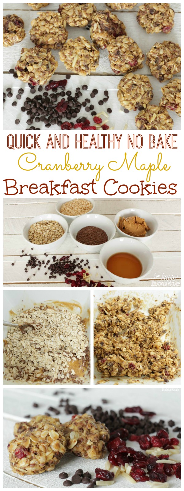 Quick and Healthy Cranberry Maple Breakfast Cookies poster.