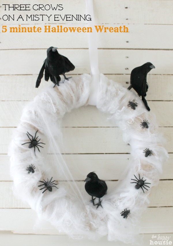 Three Crows on a Misty Evening Five-Minute Halloween Wreath