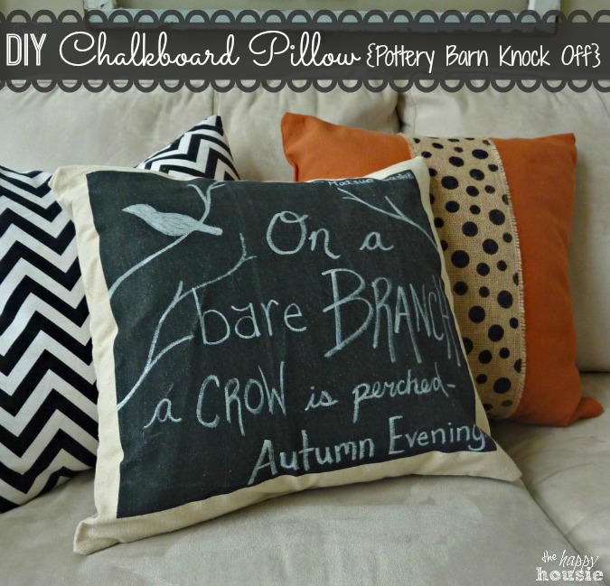 Fall Harvest Pottery Barn Knock Off DIY Chalkboard Pillow