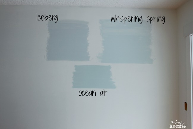 Showing the difference of the paint colours on the wall.
