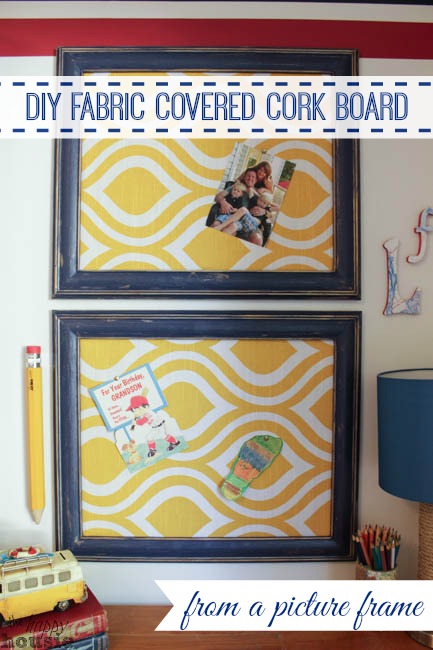 DIY Fabric Covered Cork Board using a Picture Frame