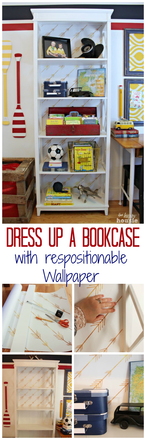 Dress up a bookcase poster.