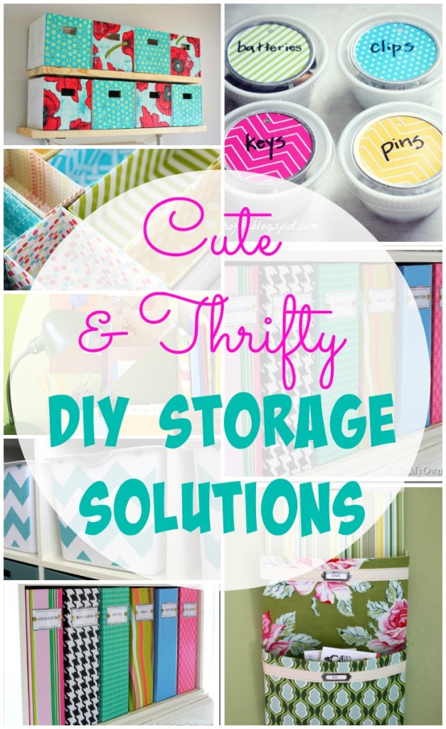 Cute and Thrifty DIY Storage Solutions graphic.