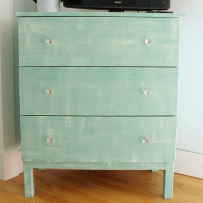 Ikea Hack Tarva Dresser with Faux Painted Linen Texture