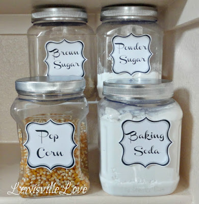 Repurposed Canisters in glass.