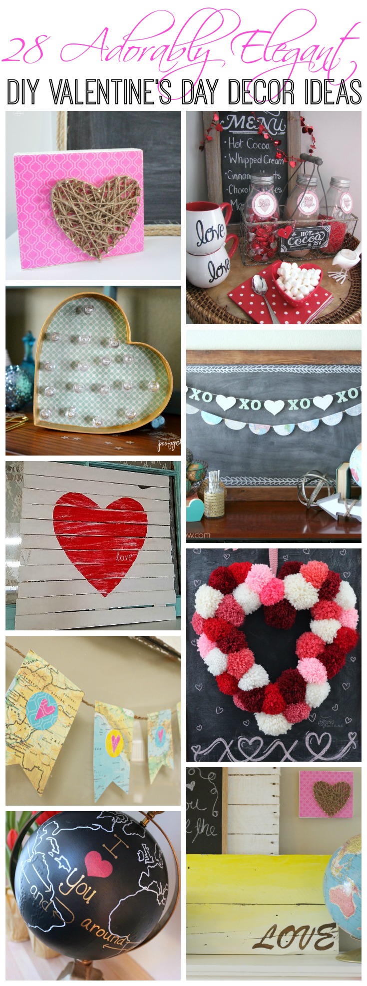 Find all kinds of Valentine's Day decorating Inspiration with these 28 adorably elegant DIY Valentine's Day Decor Ideas at The Happy Housie