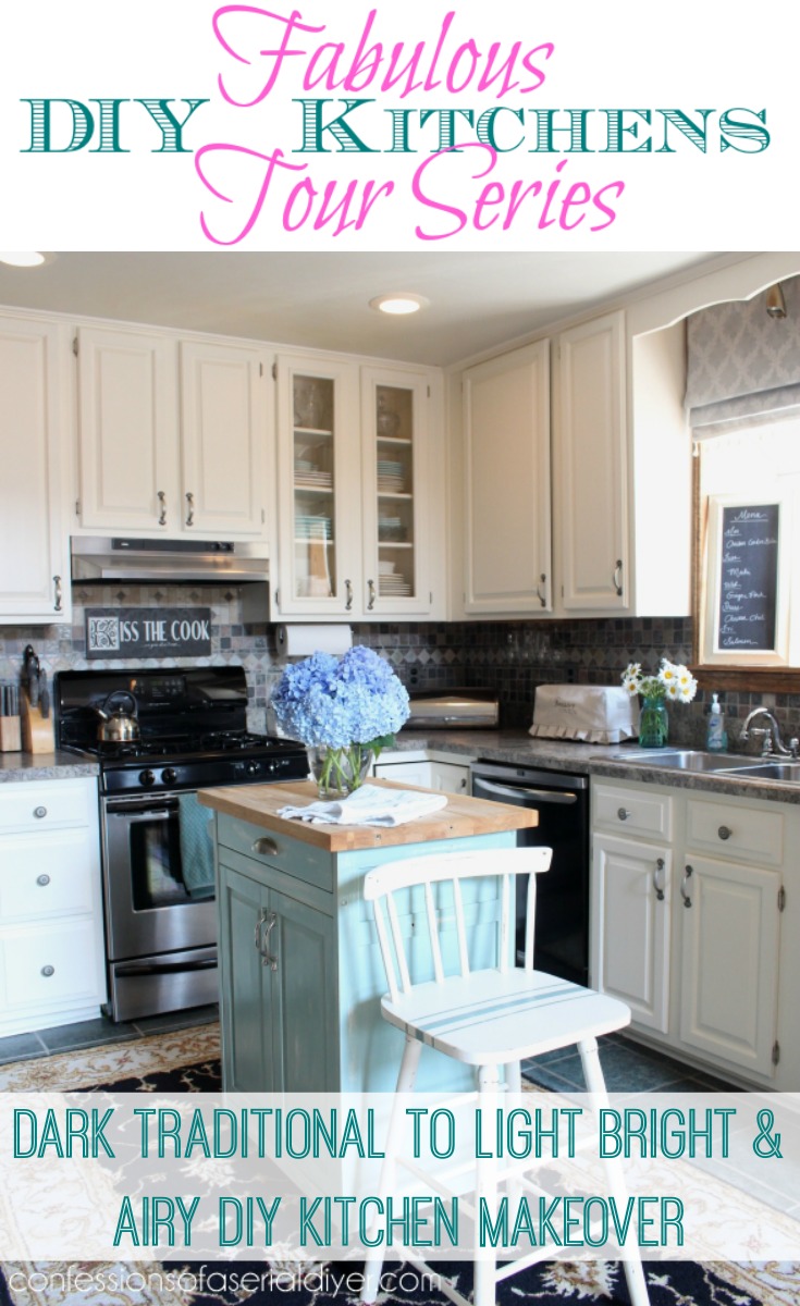Dark Traditional to Light Bright & Airy Kitchen Makeover {Confessions of a Serial DIY-er}