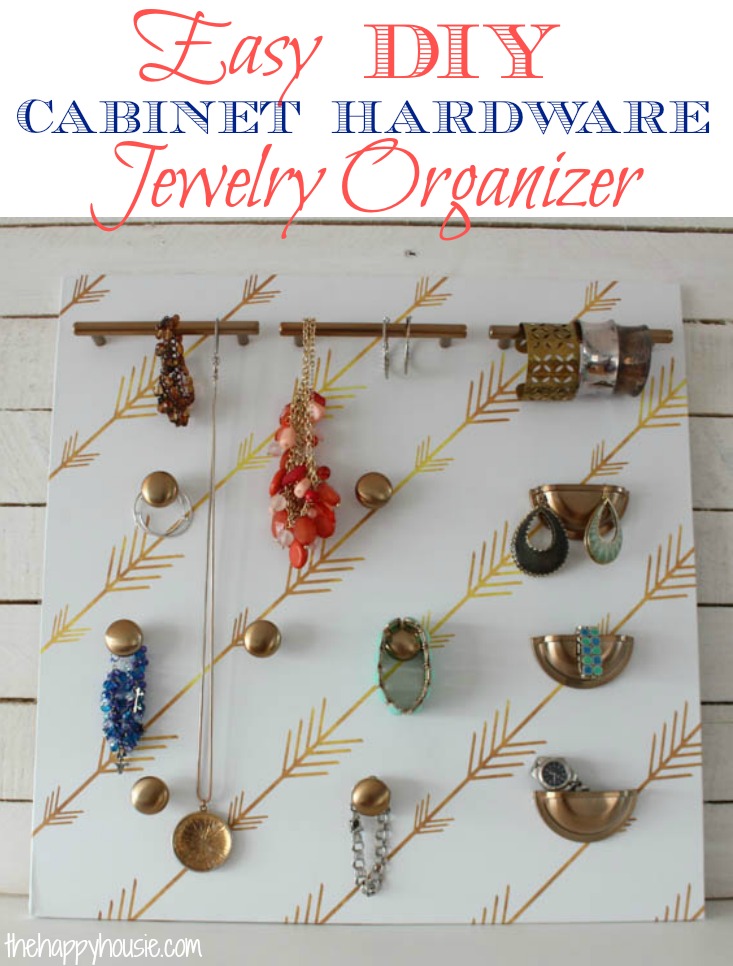 Easy DIY Cabinet Hardware Jewelry Organizer