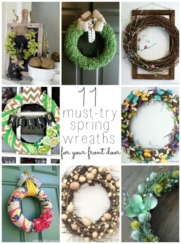 11 Must Try Spring Wreaths poster.