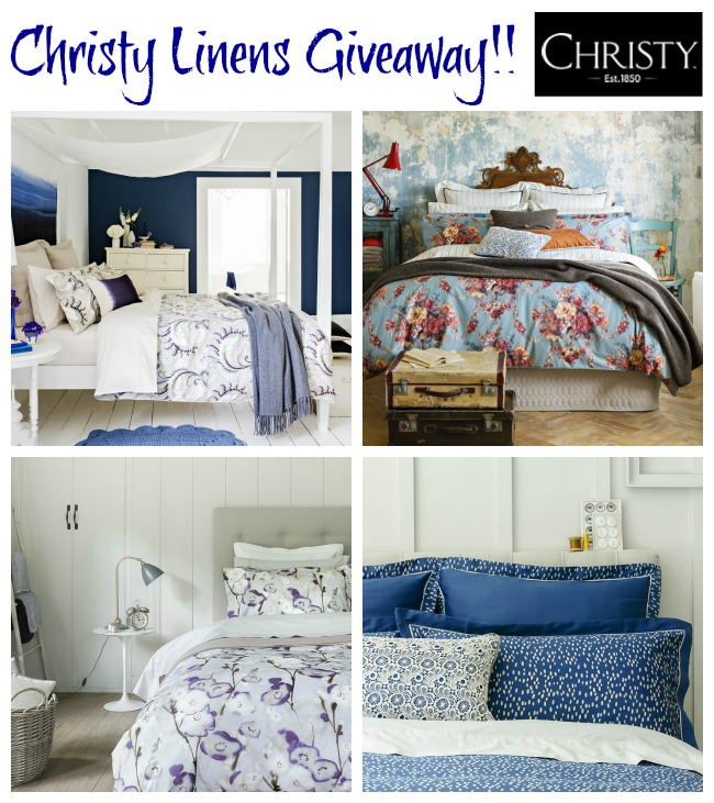 Christy Linens Giveaway graphic.