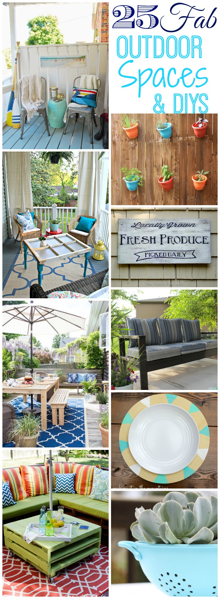 Get totally inspired for summer with these 25 fabulous outdoor spaces and DIYs graphic.