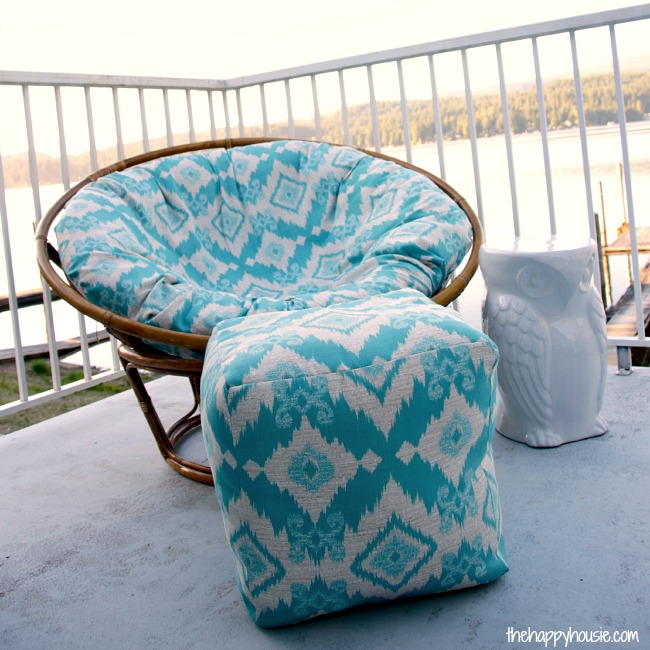 How to Sew a DIY Pouf Ottoman {Indoor or Outdoor}