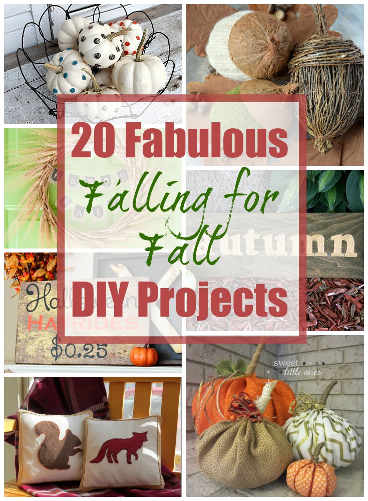 20 Fabulous Falling for Fall DIY Projects from the DIY Challenge poster.