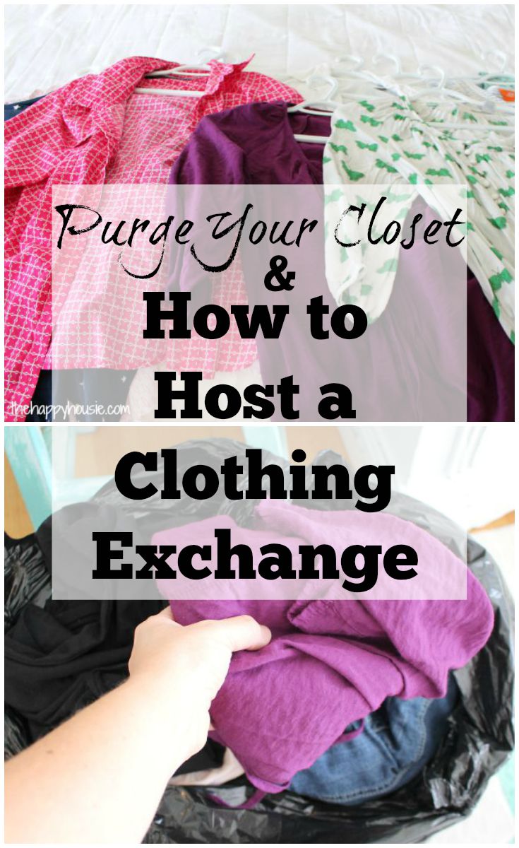 All those unwanted clothes can be put to great use and you can find some new treasures by to wear by hosting a Clothing Exchange - learn how at thehappyhousie.com