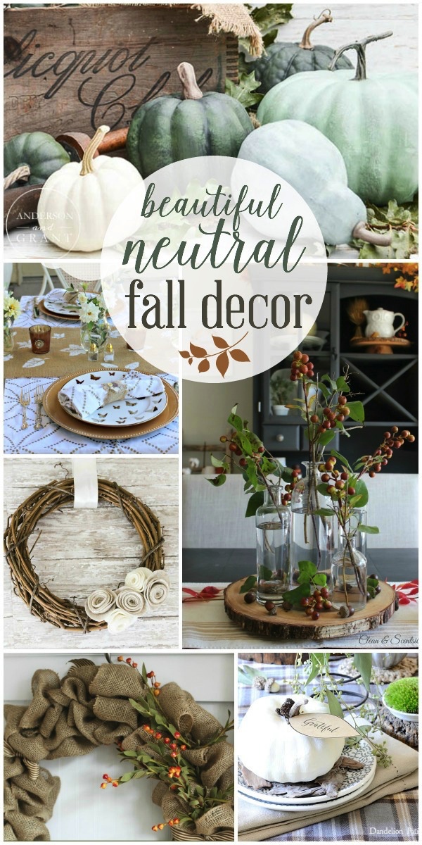 Beautiful Neutral Fall Decor Ideas poster.
