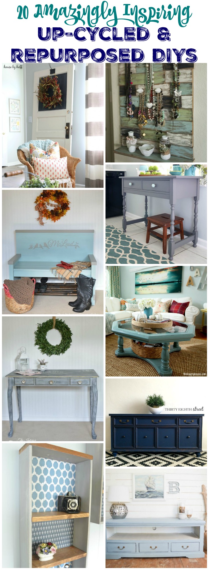 You are going to be totally inspired by these awesome up cycled and repurposed projects at thehappyhousie.com