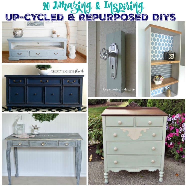 You're going to love these 20 amazing and inspiring up-cycled and repurposed projects to check out at thehappyhousie.com