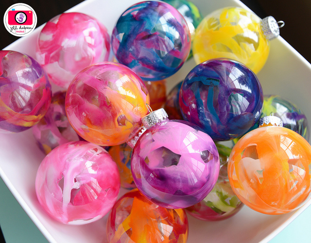 Melted Crayon Clear Ornaments