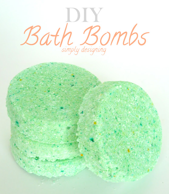 DIY green speckled bath bombs.